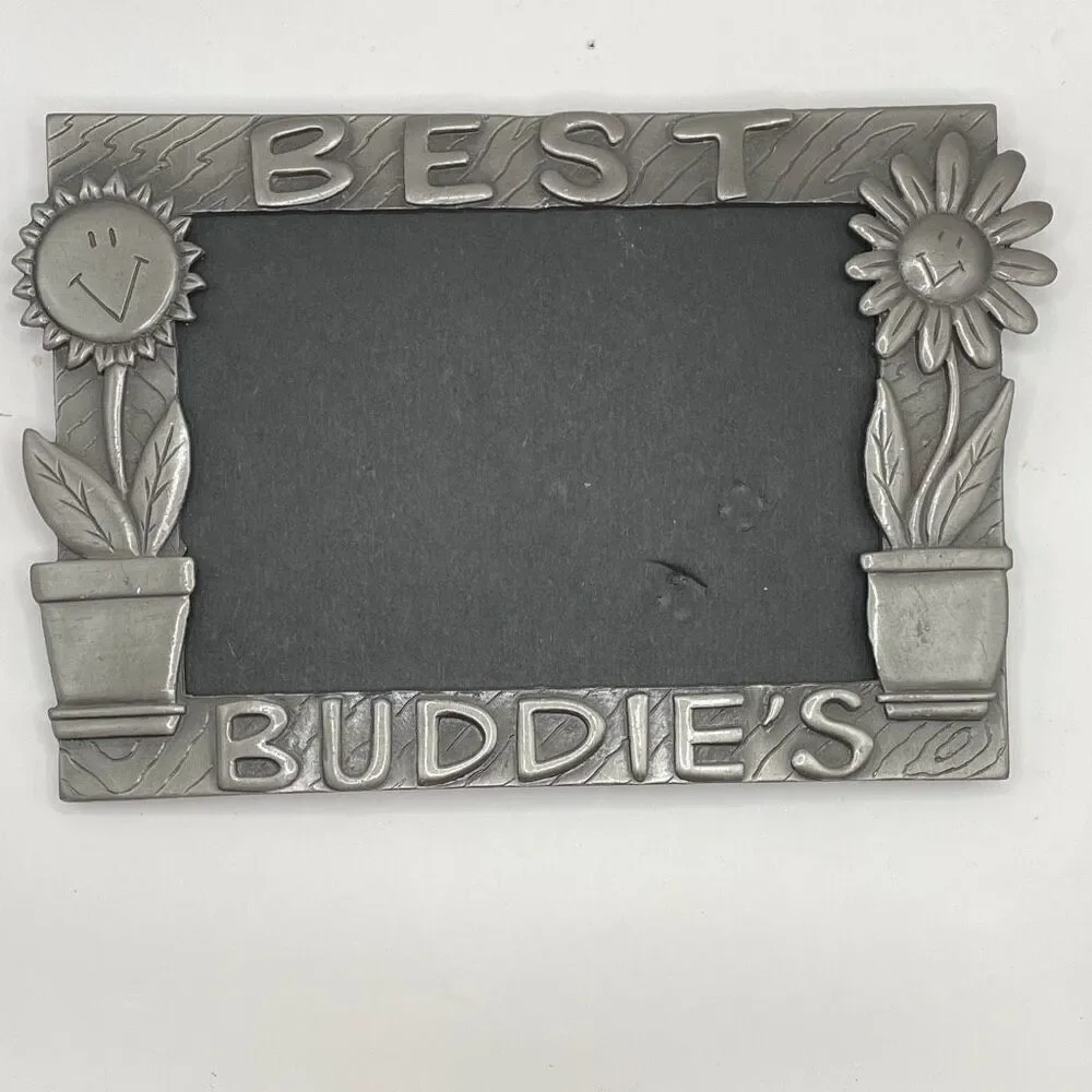 Best Buddies Pewter Metal Frame 6”w x 4”L Best Friends Photo Frame